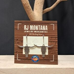 925 Sterling Silver Longhorn Earrings NWT